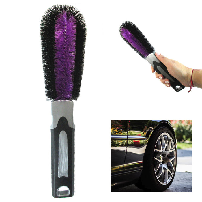 1 Car Wash Wheel Tire Brush Soft Bristles Easy Grip Cleaner for Rims Cars Trucks