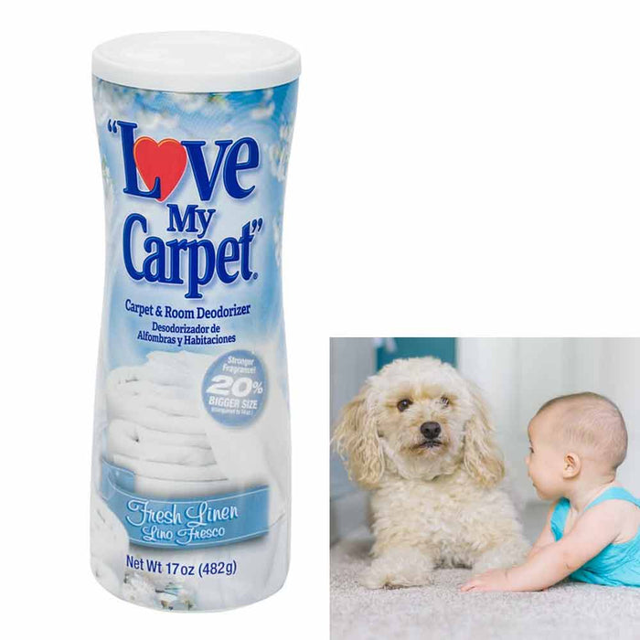 Love My Carpet Room Deodorizer Fresh Linen Scent Odor Eliminator Home Pet 17oz
