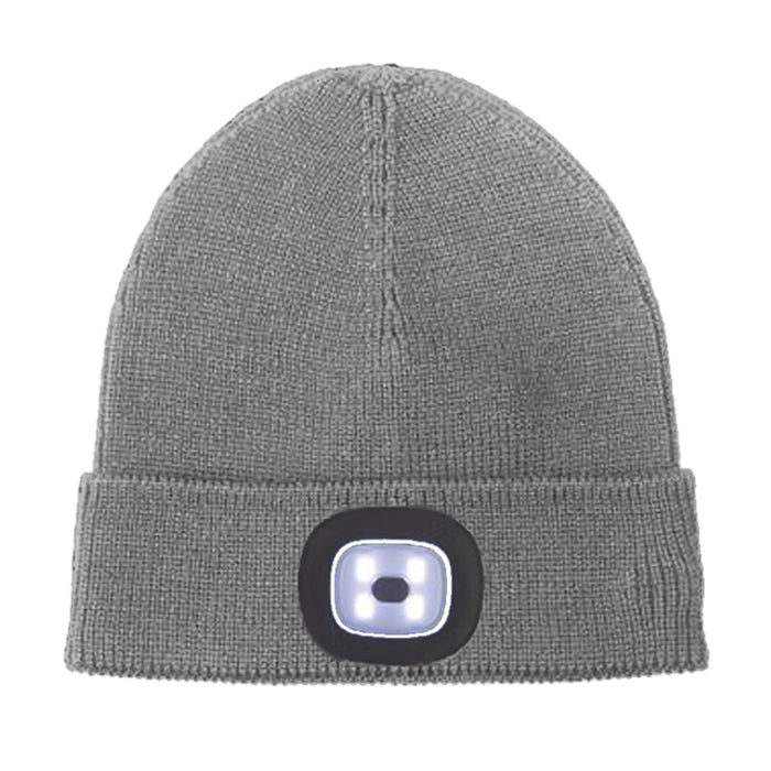 4 LED Flashlight Hat Hands Free Beanie Cap Warm Headlight Camping Run Torch