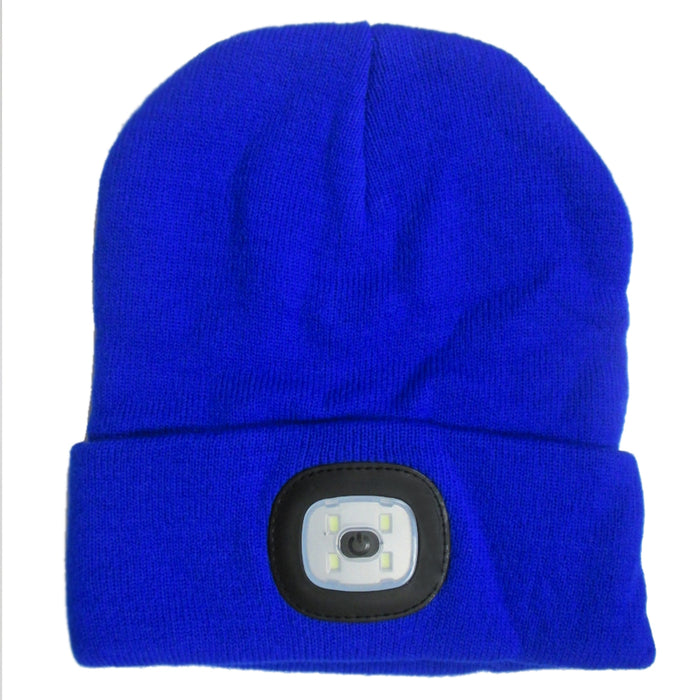 4 LED Beanie Lighted Cap Warm Wool Hat Winter Flashlight Style Night Camping New