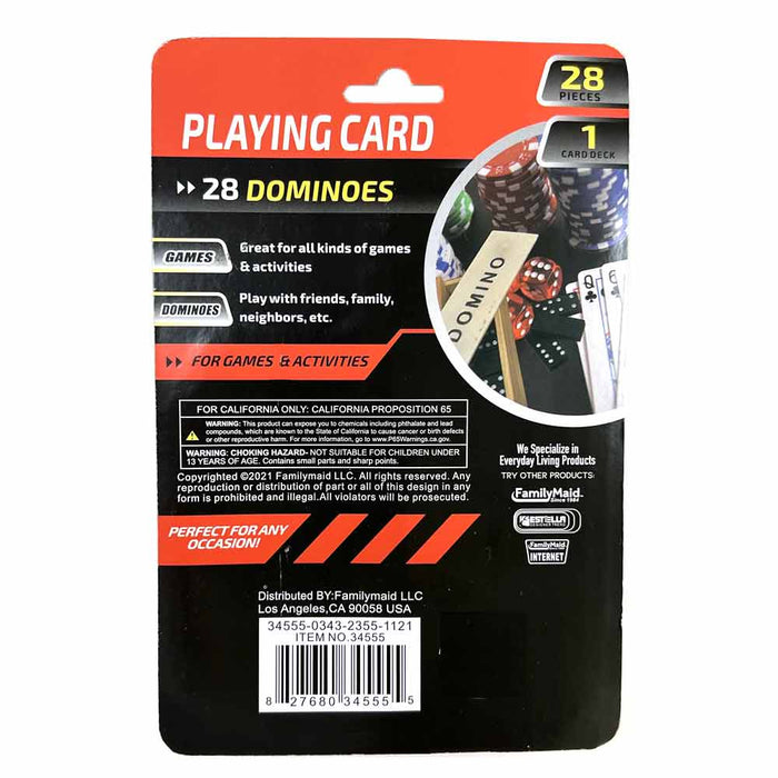 Playing Cards Domino Game Set Wooden Box Traditional Classic Family Play Games