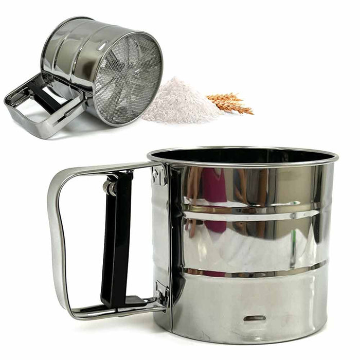 3 Cup Stainless Steel Flour Sifter Chef Craft Baking Mesh Powdered Sugar Sifter
