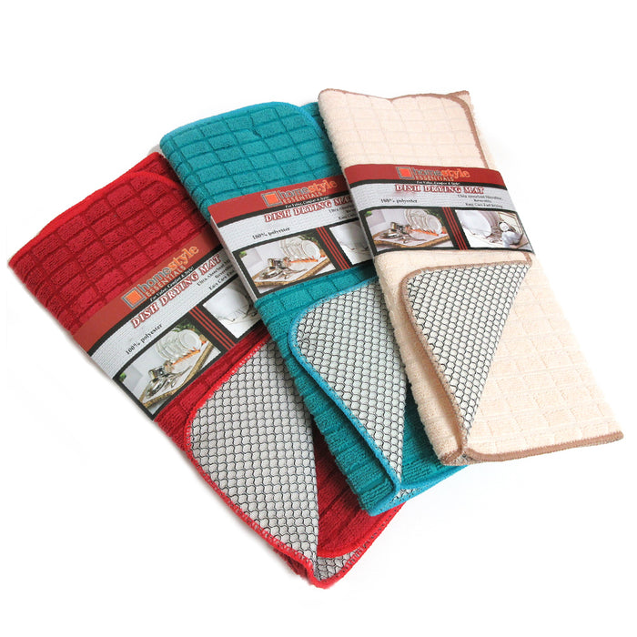 1 Dish Drying Mat Towel 16"x18" Microfiber Absorbent Kitchen Home Dishes Drainer