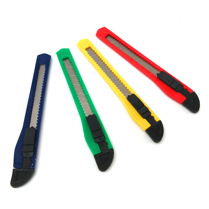 10PCS Box Carton Cutter Utility Knives Retractable Snap-Off Knife Razor Blades