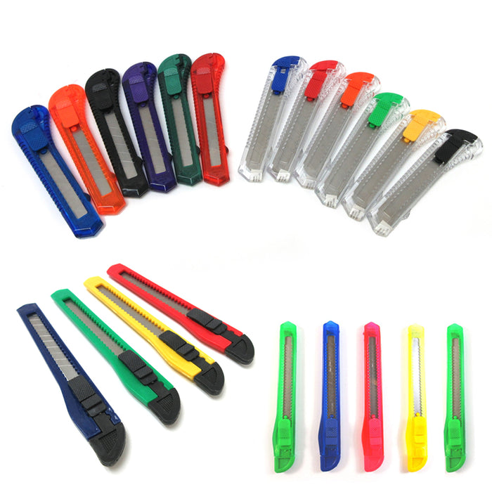 6 Retractable Utility Knife Box Cutter Snap Off Lock Razor Blade Camping Tool !!