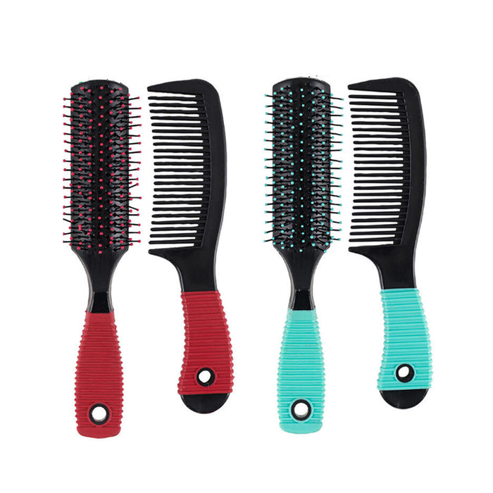 2 Pc Detangling Comb Brush Set Wet Dry Hair Styling Detangle Salon Hairdressing