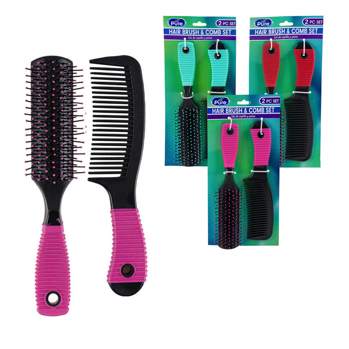 8pc Combs Detangle Brush Set Dry Wet Hair Wash Detangling Styling Salon 4 PACKS
