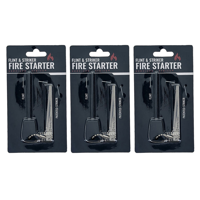 3 Pack Emergency Flint Fire Starter Striker Lighter Camping Survival Outdoor New