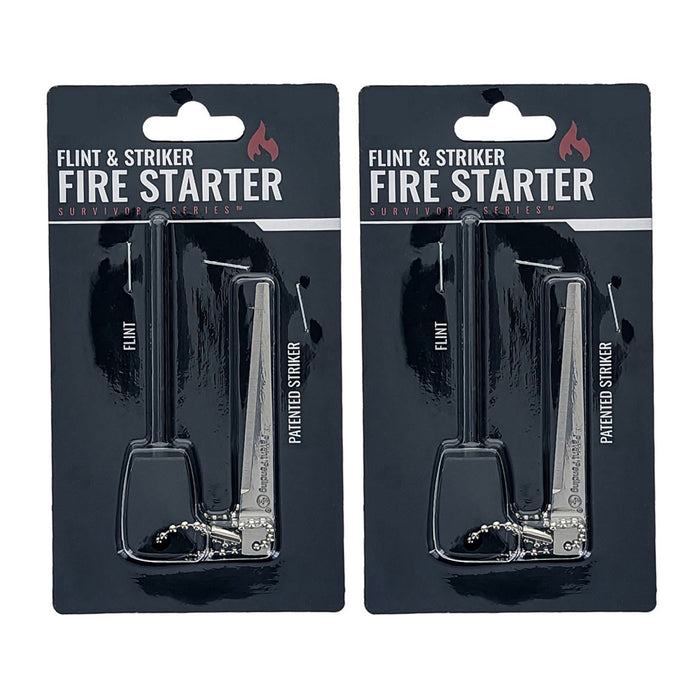 2Pk Emergency Flint Fire Starter Striker Magnesium Survival Lighter Camping Tool