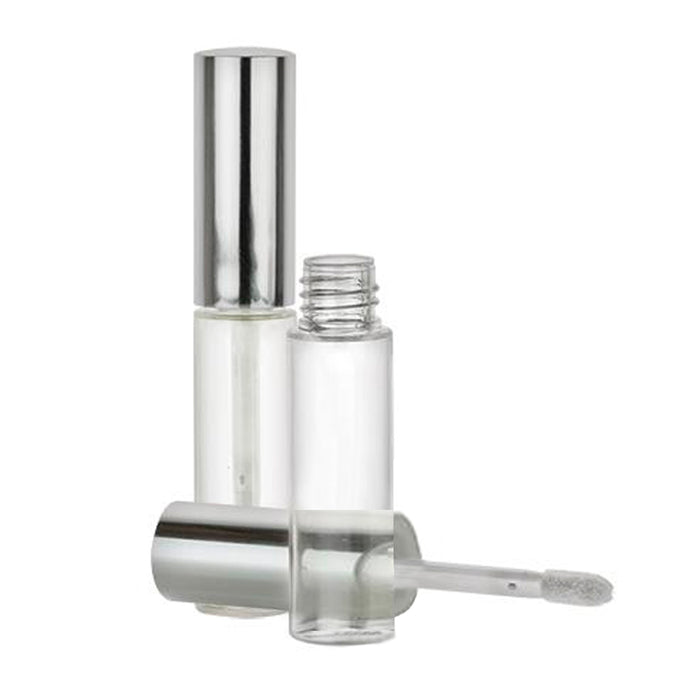 50Pcs Silver Lip Gloss Tube Lip Balm Bottle Empty Cosmetic Container Tube Travel