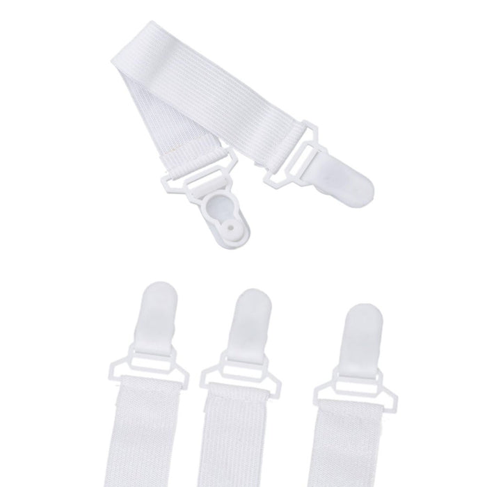4 Pc Sheet Grippers Bed  Elastic Straps Fasteners Clasp Suspender Clips