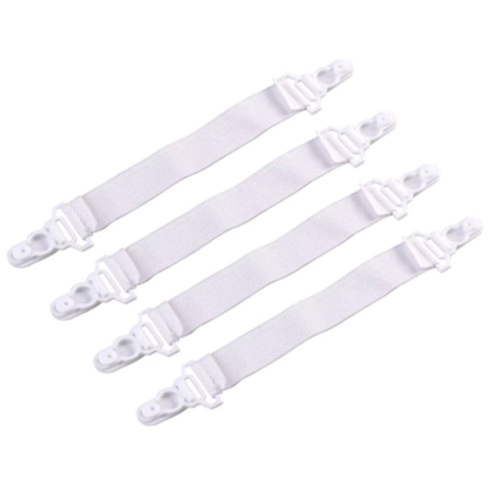 4 Pc Sheet Grippers Bed  Elastic Straps Fasteners Clasp Suspender Clips