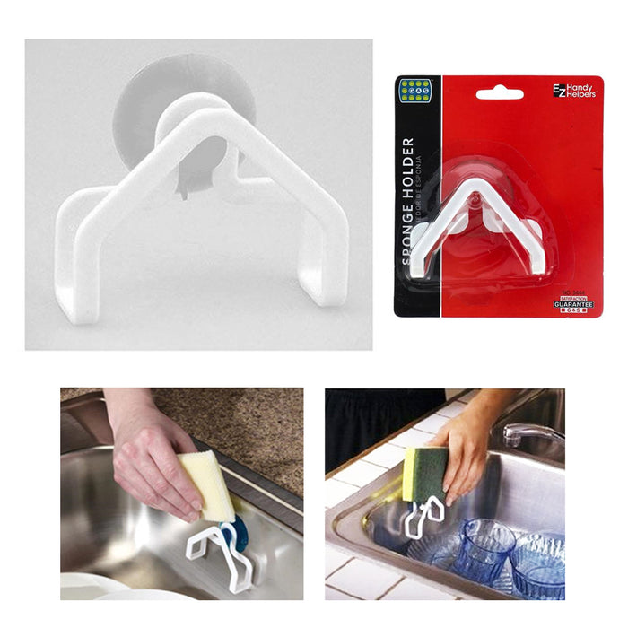 3 Kitchen Sink Sponge Holder Suction Cups Plastic Dishwasher Safe Dry Clean Wash