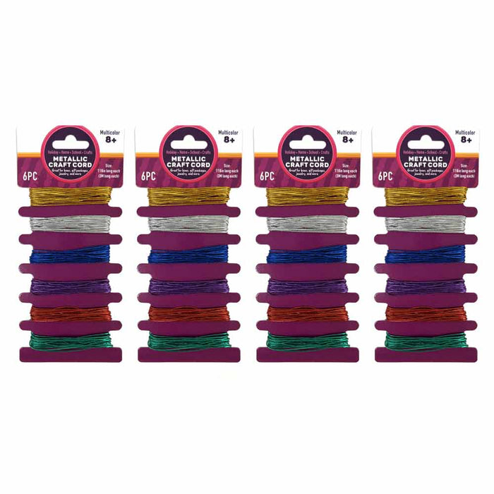 4 Packs Metallic Craft Cord Jewelry Making Thread Gift Wrapping String 80 Yards