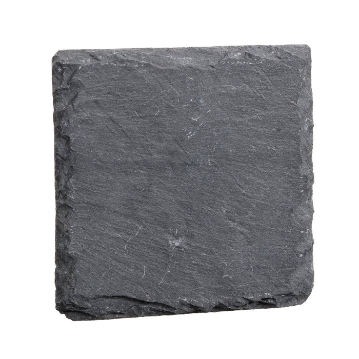8 Pack Square Slate Drink Coasters Grey Stone Bulk Cup Bar Anti-Scratch Bottom