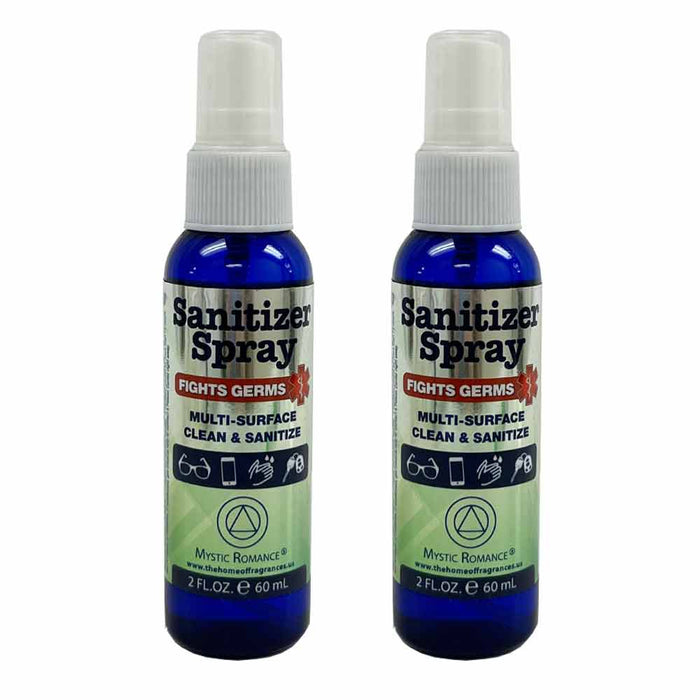 2 Pack Sanitizer Spray Travel Size Multi Surface Desinfectant Kills Viruses 4oz