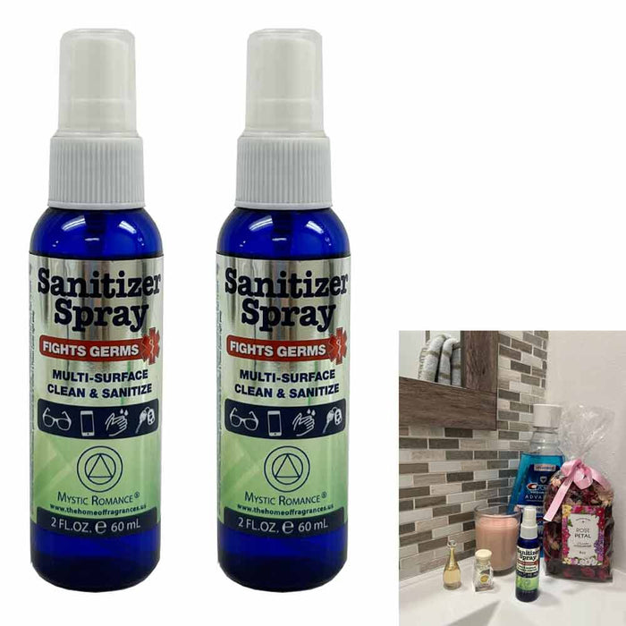 2 Pack Sanitizer Spray Travel Size Multi Surface Desinfectant Kills Viruses 4oz