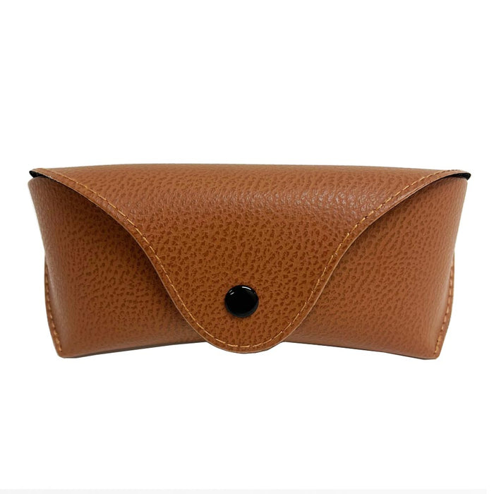 1 Portable Leatherette Semi Hard Glasses Case Sunglasses Button Faux Men Women