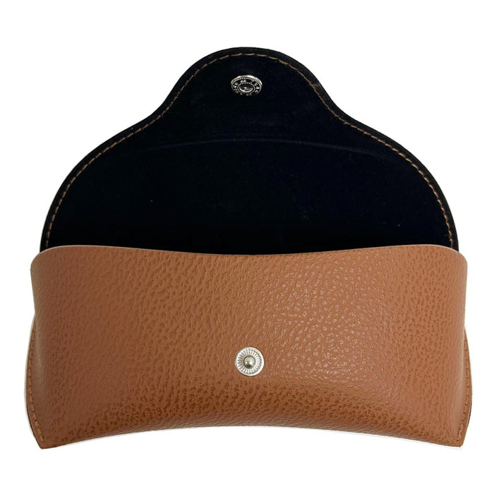 1 Portable Leatherette Semi Hard Glasses Case Sunglasses Button Faux Men Women