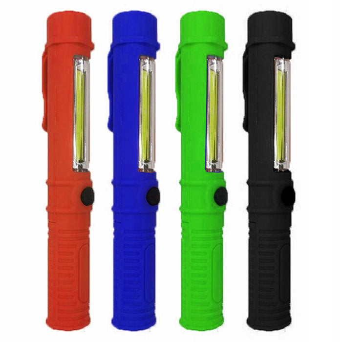 1 Magnetic Flashlight 3W COB LED Pen Light Work Torch Lighting Ultra Bright 6.5"