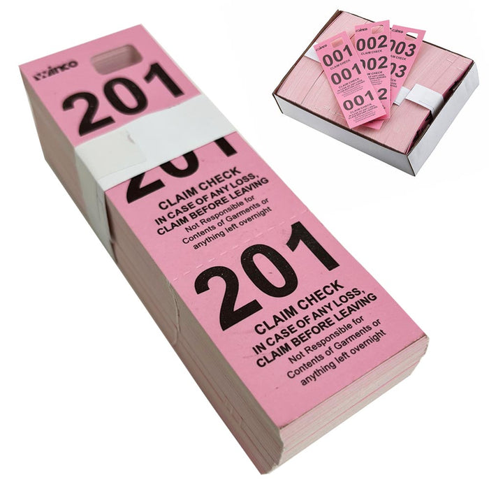 1000 Coat Room Checks Numbers Hang Tags 3 Part Paper Tickets Consecutive Numbers