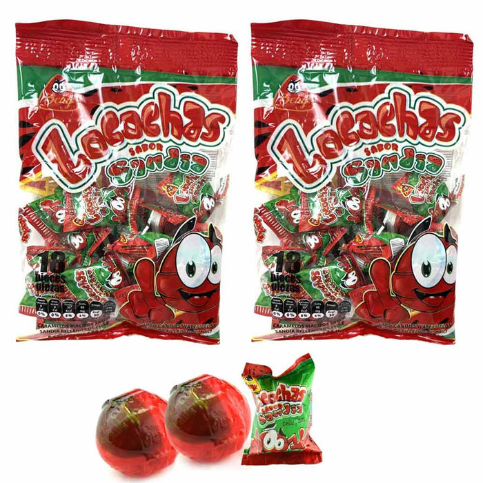 2 Bags Beny Locochas Sandia Hard Candy With Chili Watermelon Flavor Mexican 10oz