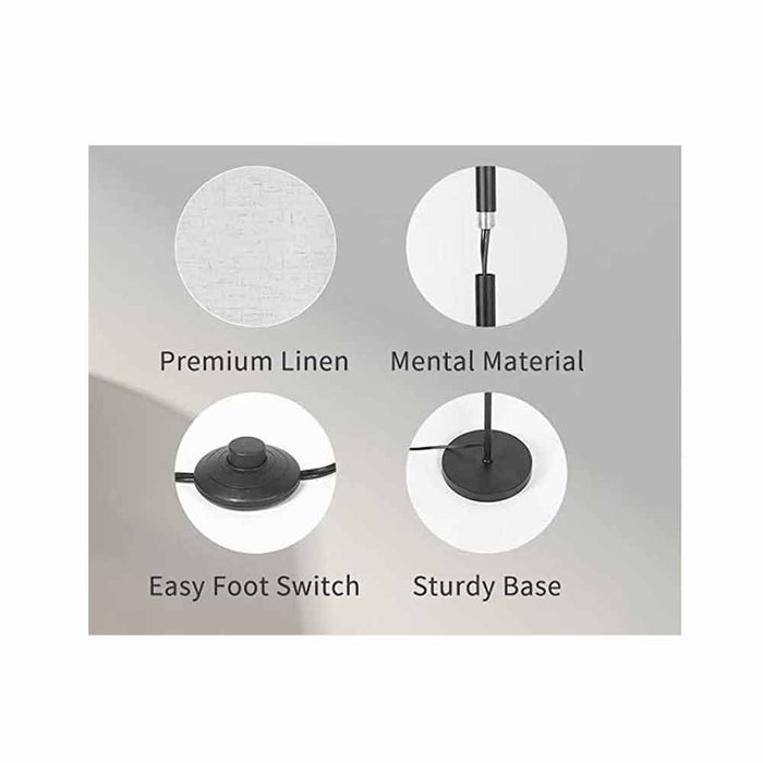 Dimmable Floor Stand Lamp With Remote Control Foot Pedal Switch Modern Lamp 64"