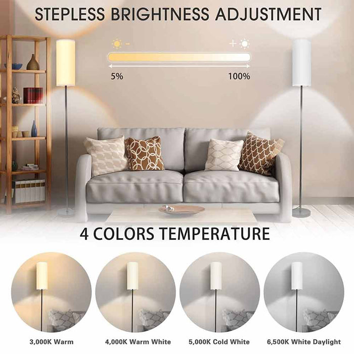 Dimmable Floor Stand Lamp With Remote Control Foot Pedal Switch Modern Lamp 64"