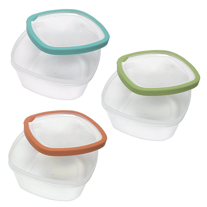 4 Pack Large Refrigerator Food Storage Container with Lids Plastic Reusable 62oz