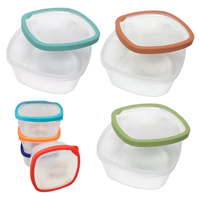 4 Pack Large Refrigerator Food Storage Container with Lids Plastic Reusable 62oz