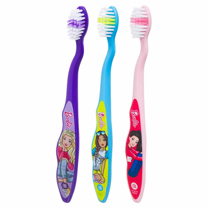3 Pack Brush Buddies Barbie Toothbrush Soft Bristles Toothbrushes Kids Oral Care