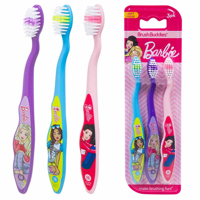 6 Pack Barbie Toothbrushes Soft Bristles Kids Brush Buddies Toothbrush Oral Care