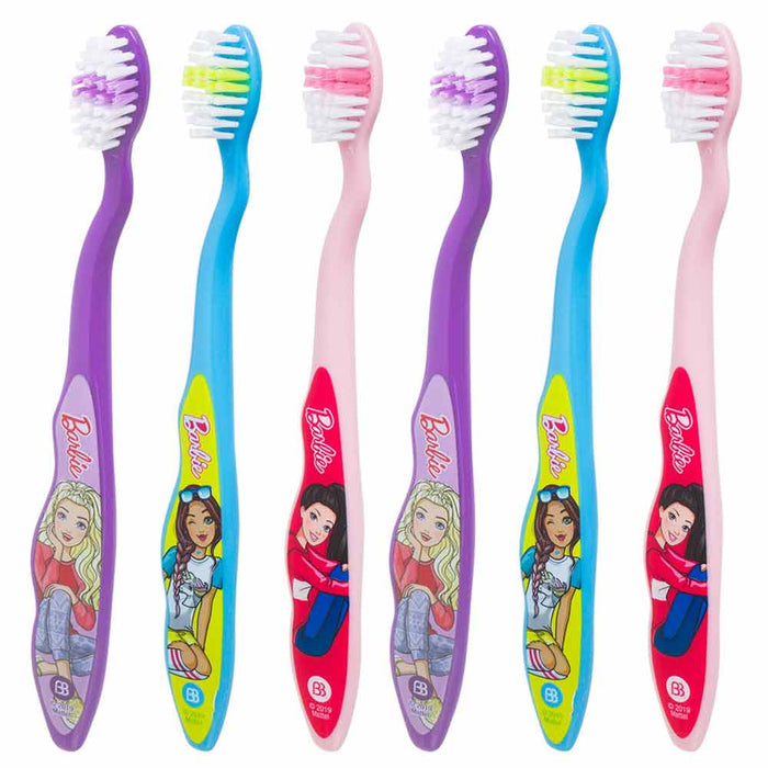 6 Pack Barbie Toothbrushes Soft Bristles Kids Brush Buddies Toothbrush Oral Care