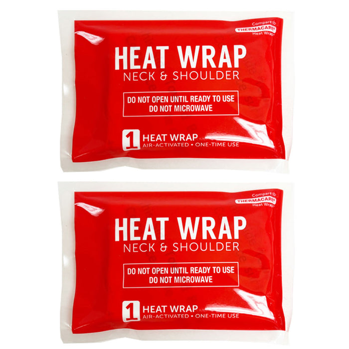 2 Heat Wraps Neck Shoulder Air Activated Muscle Pain Relief 8 Hours Heat Therapy