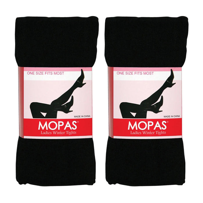 2 Pairs Ladies Tights Stockings Winter Footed Dance Pantyhose One Size Black