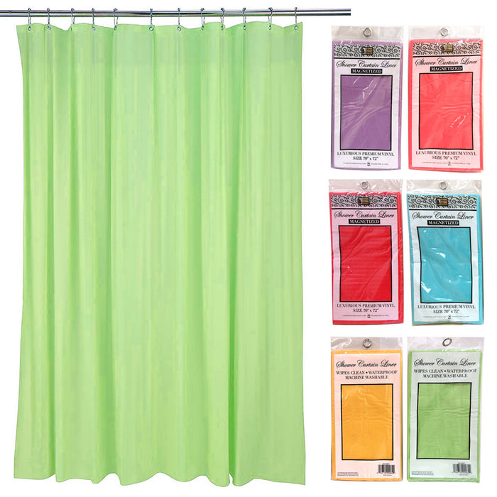 Magnetic Shower Curtain Waterproof Bathroom Liner 100% Vinyl Heavy Duty 70x72
