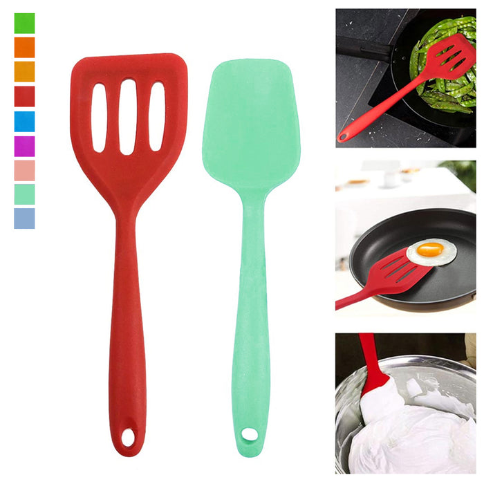 2 Pc Silicone Spatula Spoonula Utensils Cooking Kitchen Heat Resistant Non Stick