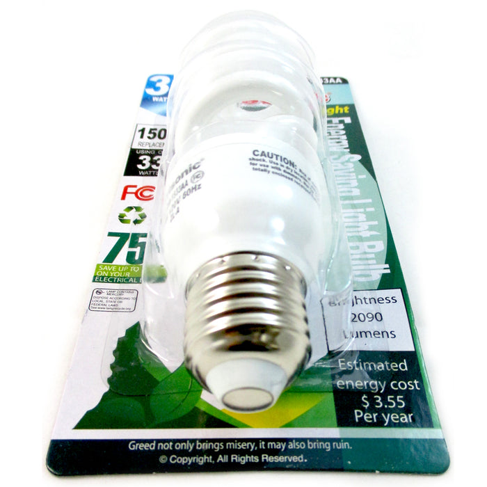 CFL Soft White Light Bulb 33 W 150 Watt Compact Fluorescent Spiral Base New !