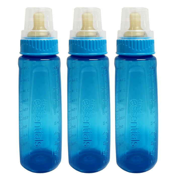 3PCS Boy Nuk Baby Bottle BPA Free First Essentials 9 Oz Leak Proof Vented Nipple