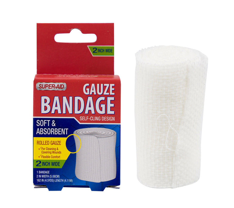 6 Packs Self Adhesive Gauze Bandage Roll Rolled Medical Wrap Sterile 2"WX162"L