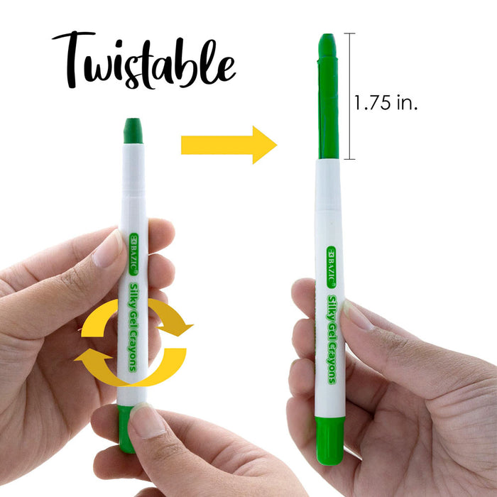 24 PC Water Color Gel Crayons Non-Toxic Coloring Washable Drawing Silky Crayon