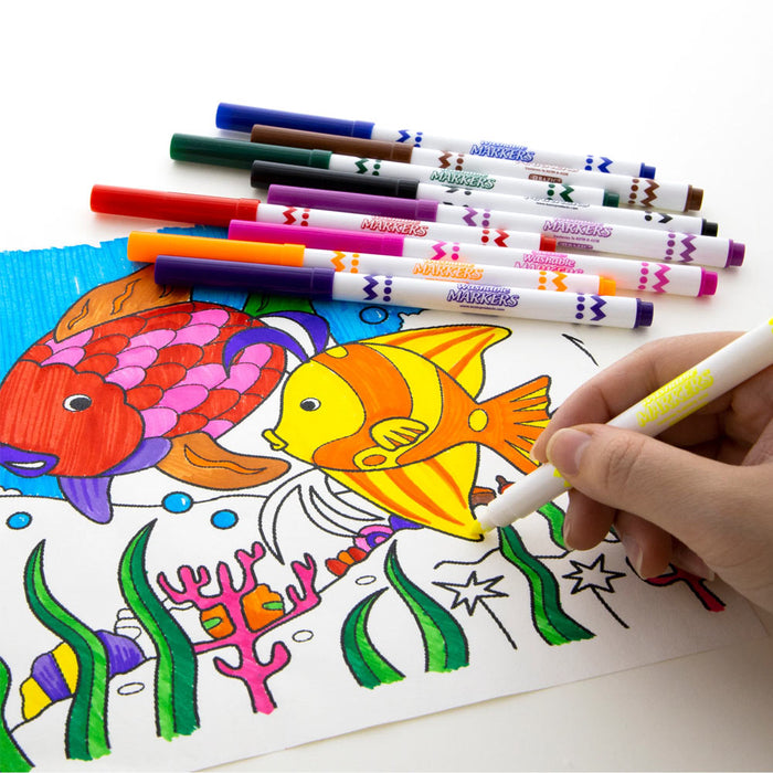 20 Pc Washable Classic Color Markers Assorted Colors Fine Tip Line Art Coloring
