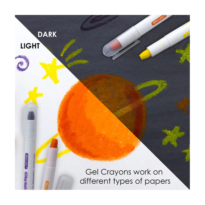 24 PC Water Color Gel Crayons Non-Toxic Coloring Washable Drawing Silky Crayon