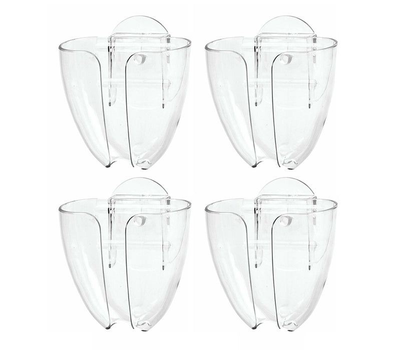 4 Pc Soap Holder Saver Dry Wall Mount Dish Suction Bath Shower Sponge Dish Sink