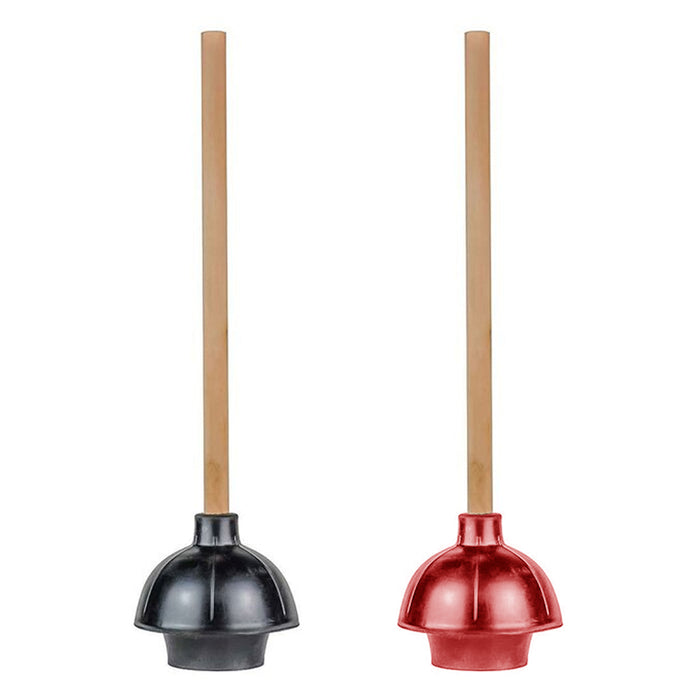 1 Toilet Plunger 19"L Wooden Handle Heavy Duty Rubber Flange Pump Declogger Sink