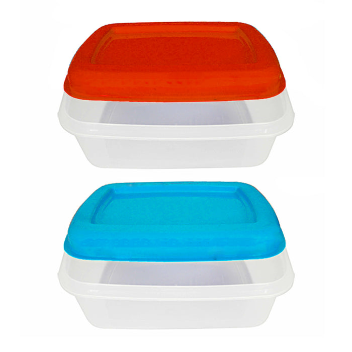 4 Rectangle Food Storage Container Extra Large 5L Microwaveable Plastic W/ Lids