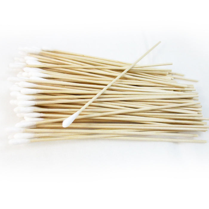200 PCS 6" Long Wooden Handle Cotton Swabs Cleaning Applicators Sturdy Gun Oil