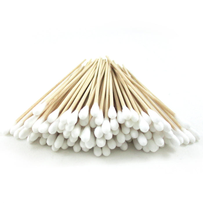 200 PCS 6" Long Wooden Handle Cotton Swabs Cleaning Applicators Sturdy Gun Oil