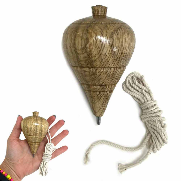 Spinning Top Classic Wooden Trompo Strong Steel Point Enhanced Stability Smooth