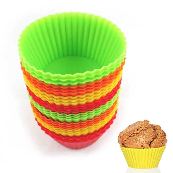 12 Silicone Cupcake Liner Holders Bake Muffin Dessert Baking Chocolate Cups Mold